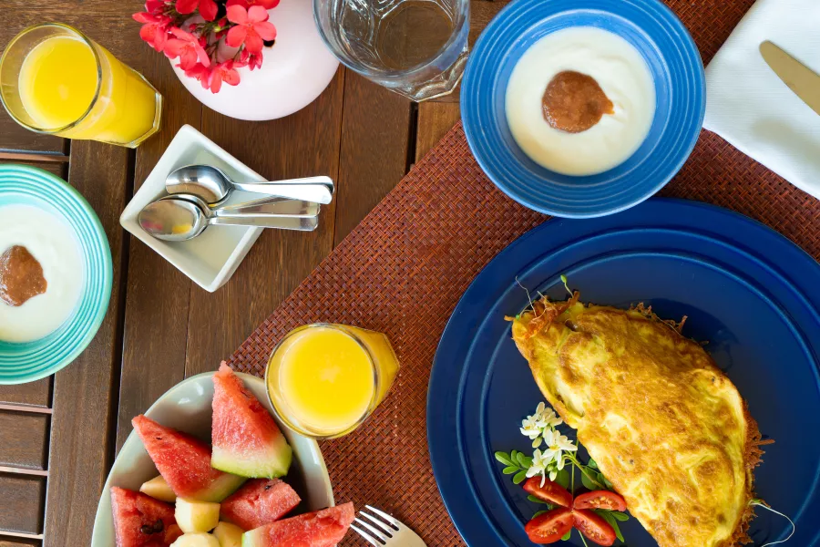 A delicious breakfast meal served at 4 Casitas, Cabo Rojo, Puerto Rico.