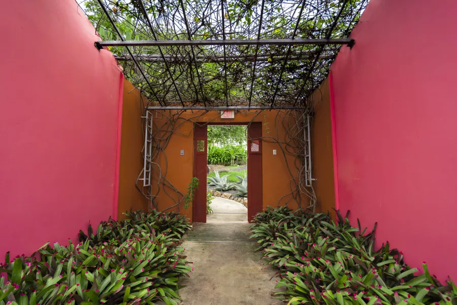 The entrance to 4 Casitas, a sustainable bed and breakfast in Cabo Rojo, Puerto Rico.