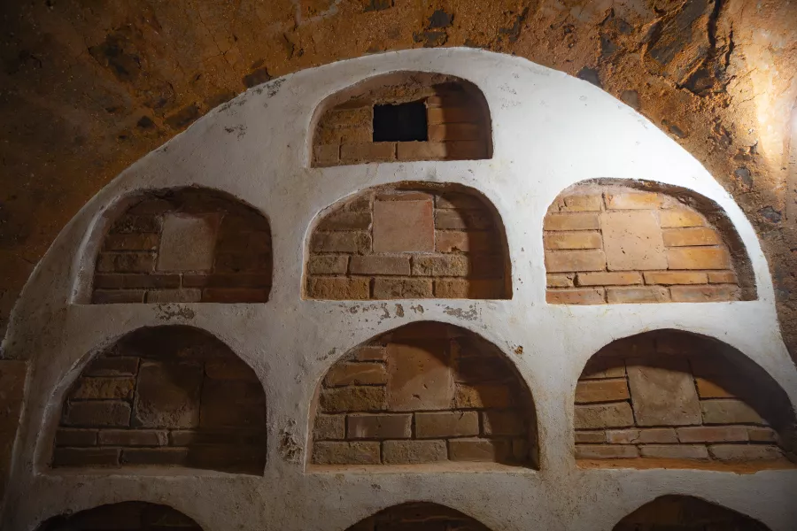 A collection of open and closed niches in the Catedral of San Juan in Old San Juan, Puerto Rico.