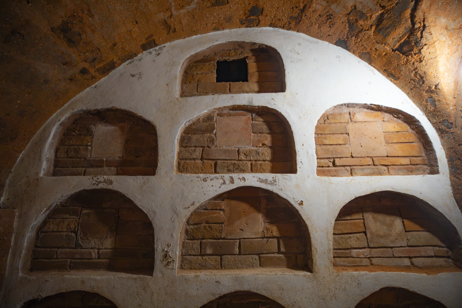 A collection of open and closed niches in the Catedral of San Juan in Old San Juan, Puerto Rico.