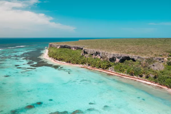 Vista aérea de la Isla de Mona.