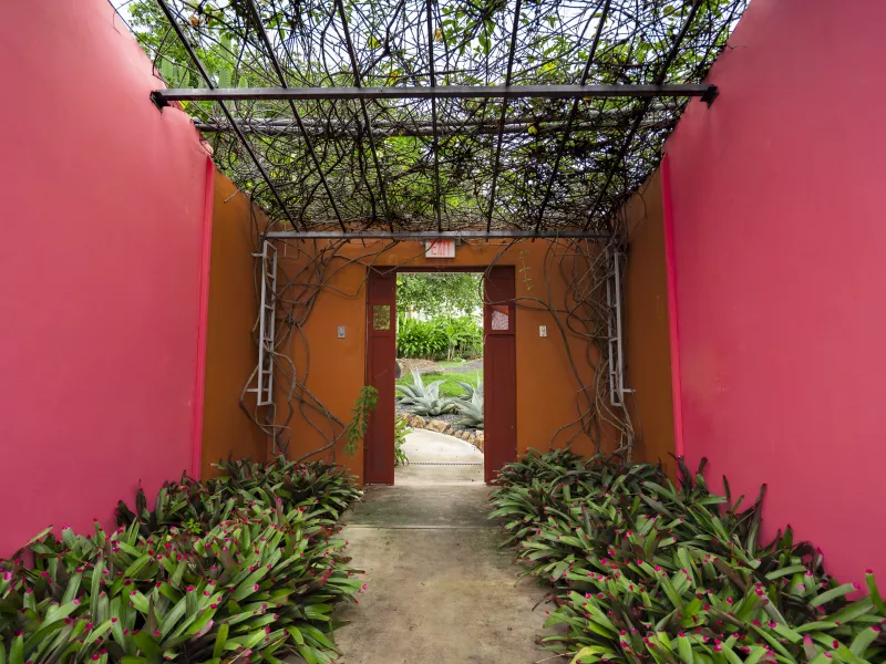 The entrance to 4 Casitas, a sustainable bed and breakfast in Cabo Rojo, Puerto Rico.